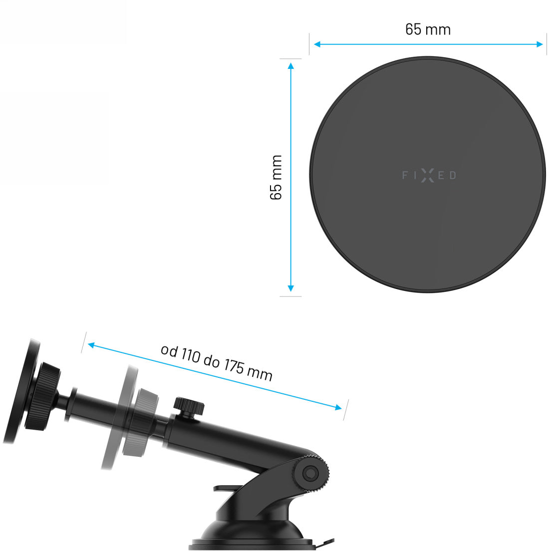 Autohalterung Magnetische zum Windschutzscheibe / Armaturenbrett für MagSafe, Fixed MagCircle XL, Schwarz