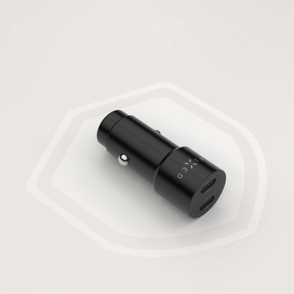 Autoladegerät 65W mit 2x USB-C PD 3.0, Fixed Car Charger, Schwarz