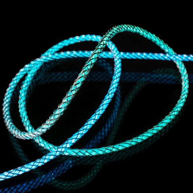 Kabel USB-C PD 60W mit RGB-Beleuchtung, Fixed Glowing Rainbow, 1.2 m, Mehrfarbig