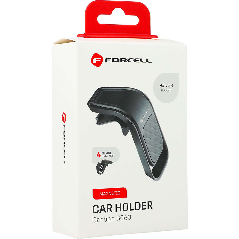 Autohalterung für Lüftungsgitter / Rundgitter, Magnetische, Forcell F-Grip Carbon B060, Schwarz