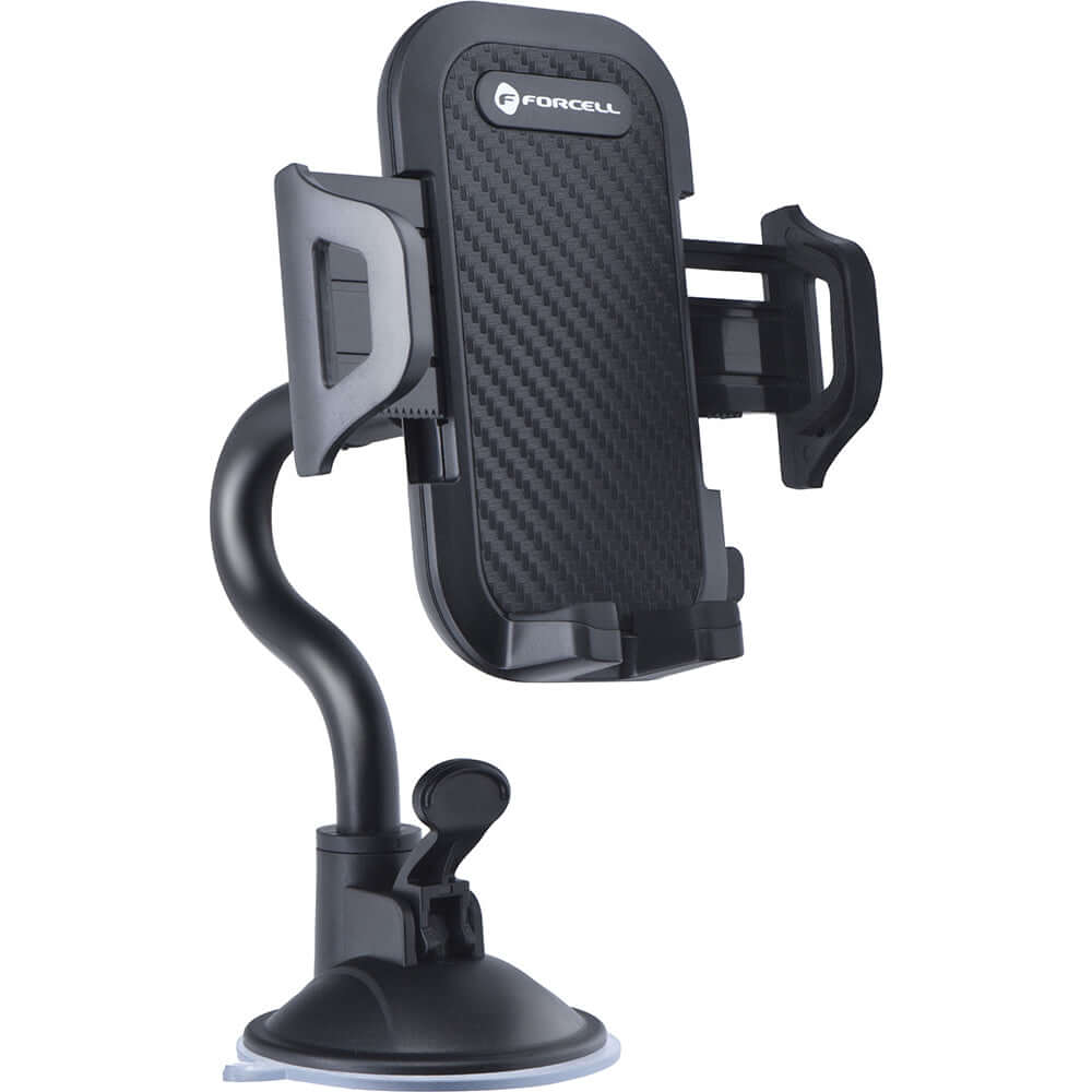 Autohalterung für Windschutzscheibe, Forcell F-Grip Carbon Bracket A150, Schwarz