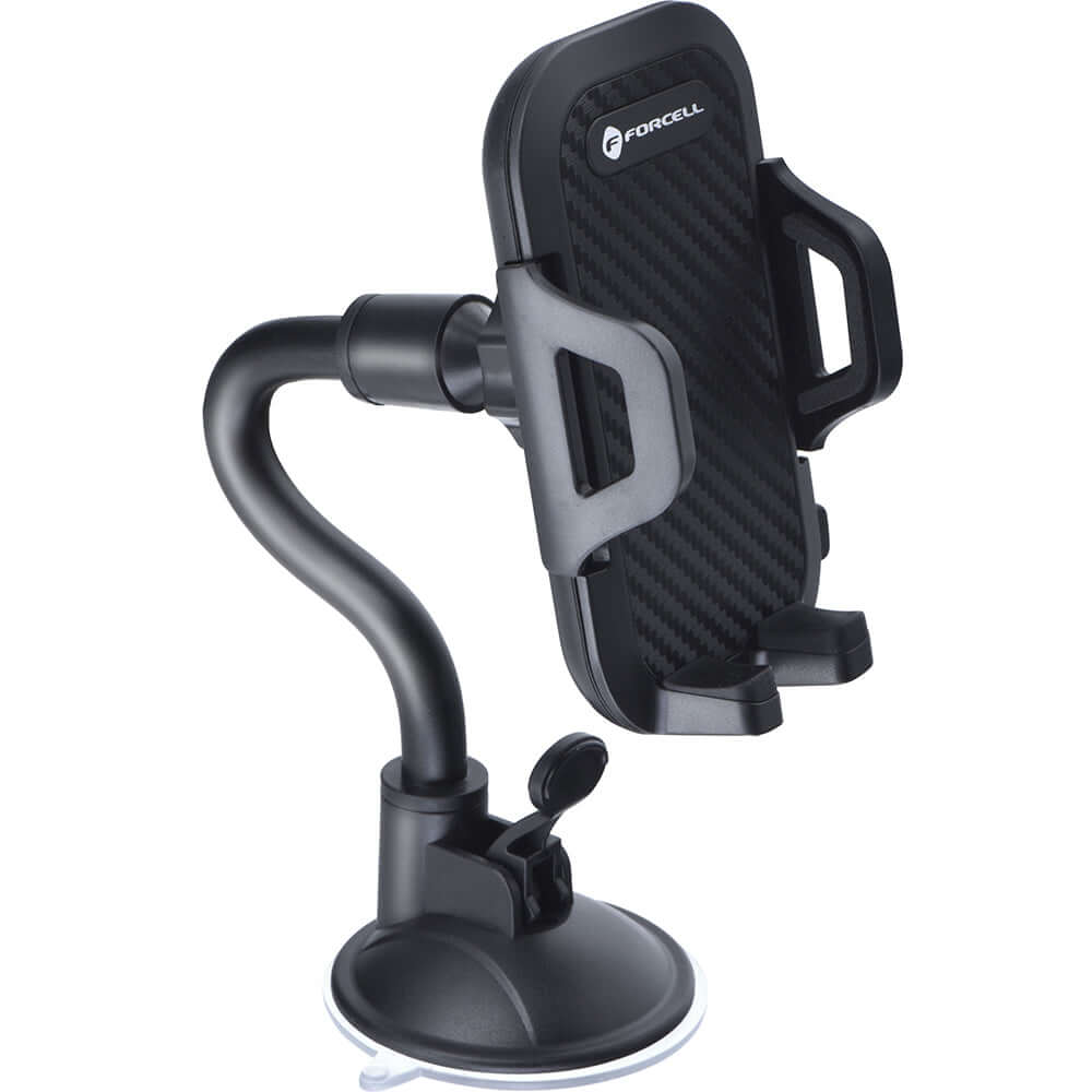 Autohalterung für Windschutzscheibe, Forcell F-Grip Carbon Bracket A150, Schwarz