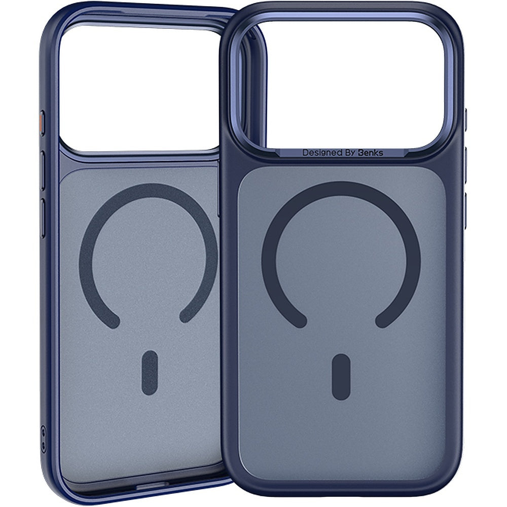 Handyhülle für iPhone 17 Pro Max, Benks Magnetic Mist Metal Frame, Blau