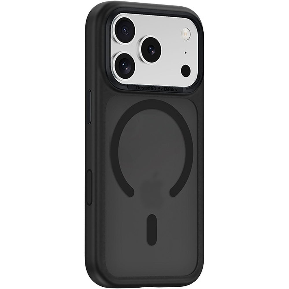 Handyhülle für iPhone 17 Pro, Benks Magnetic Mist Metal Frame, Schwarz