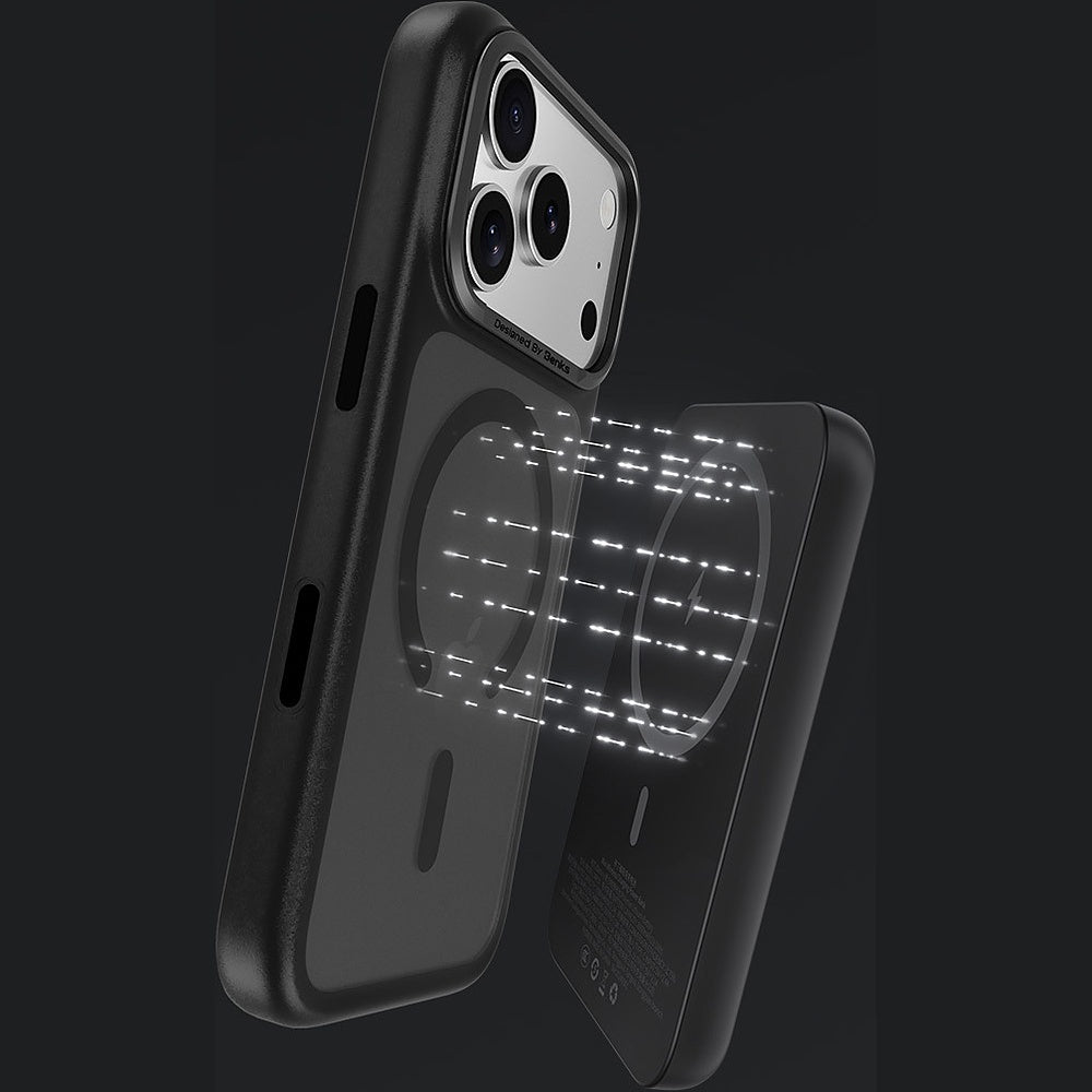 Handyhülle für iPhone 17 Pro, Benks Magnetic Mist Metal Frame, Grau