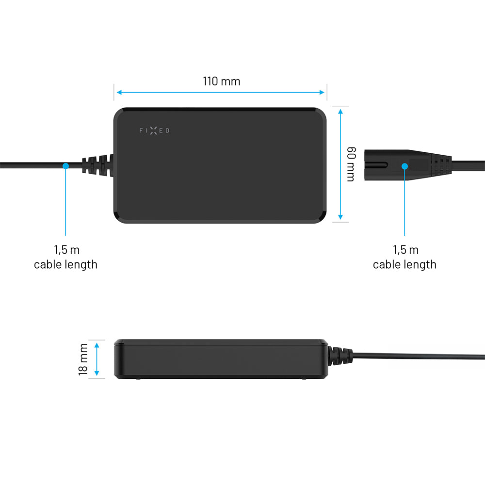 Netzladegerät GaN 100W mit USB-C PD 3.0, Fixed Power Adapter, für Laptop und andere Geräte, Schwarz