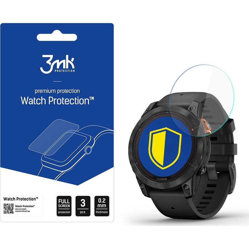 Hybridglas 3mk Watch Protection für Garmin Fenix 7 Pro Solar, 3 Stück
