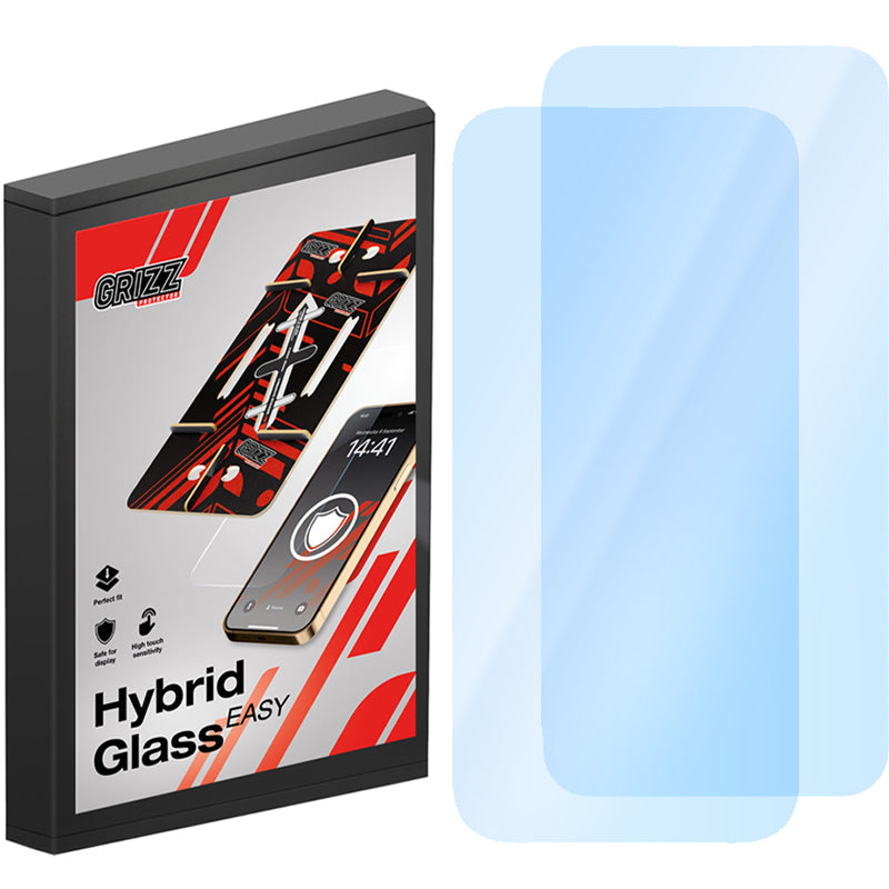 Bildschirmglas für iPhone 16 Pro, Grizz HybridGlass Easy mit Applikator, 2 Stück