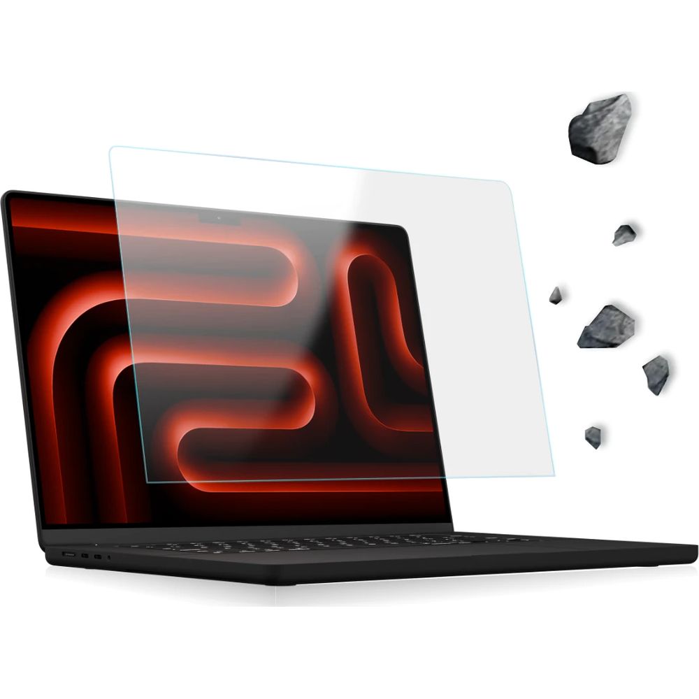 Bildschirmglas für MacBook Pro 14" M5 2025 / M4 2024, Grizz HybridGlass Easy mit App-Rahmen
