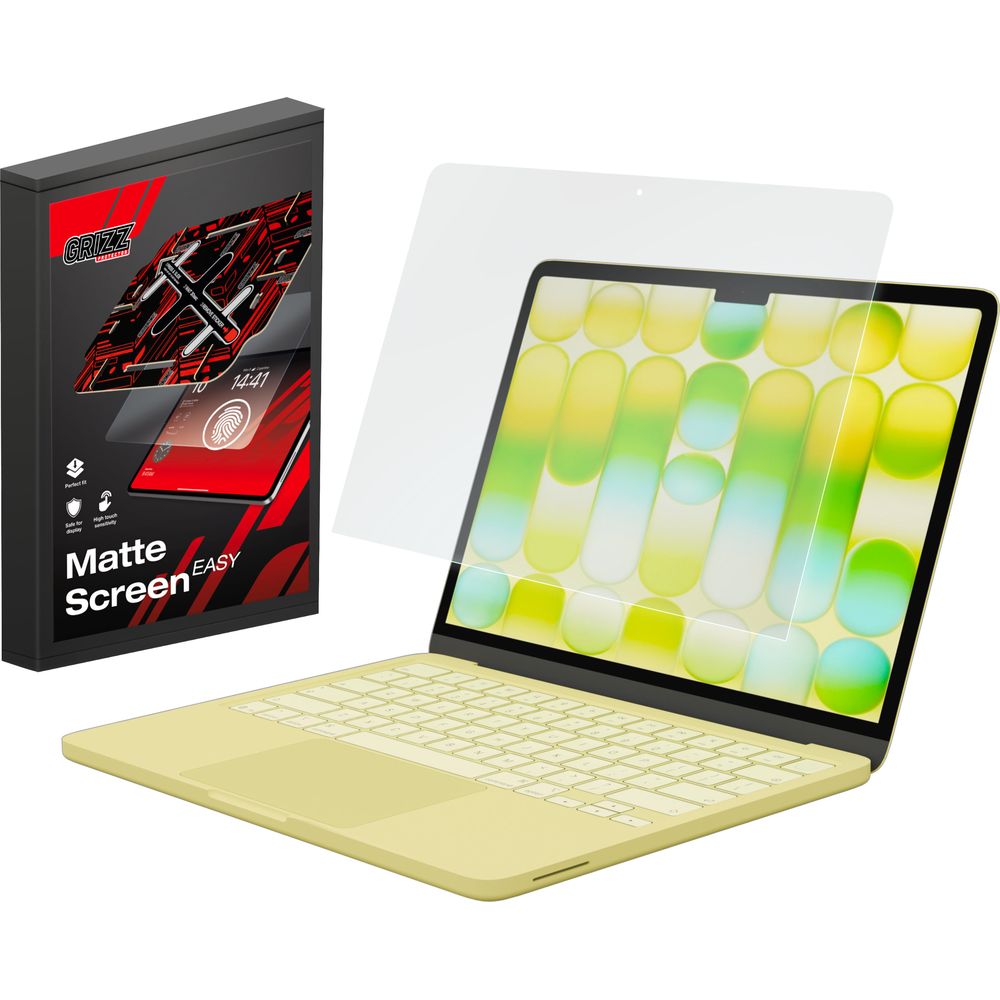 Bildschirmfolie für MacBook Neo 13 A18 Pro 2026, Grizz MatteScreen Easy mit App-Rahmen