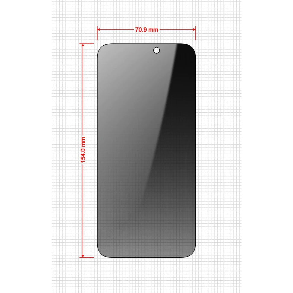 Hybrides Sichtschutzglas für iPhone 15 Pro Max, Grizz SecretGlass Easy mit Applikator, 2 Stück, Matt