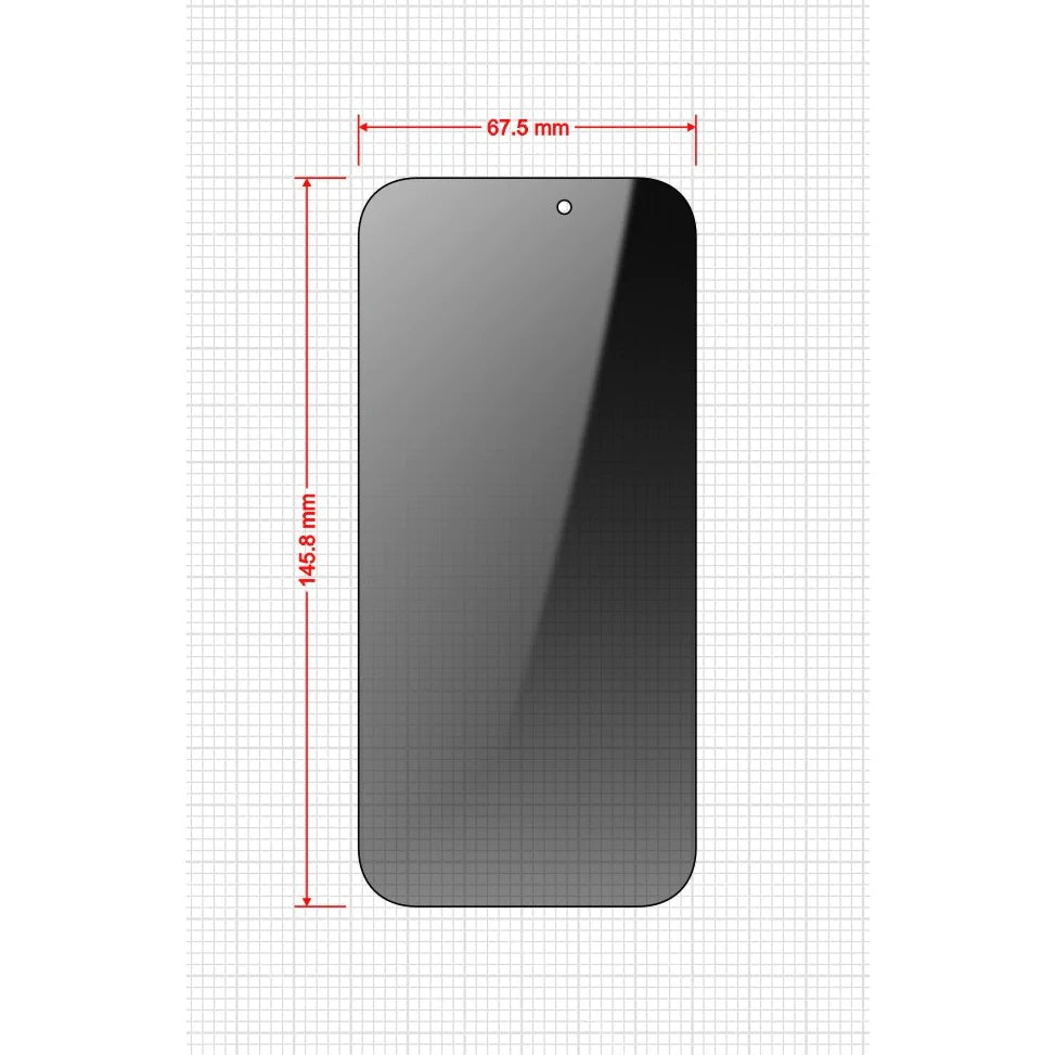 Hybrides Sichtschutzglas für iPhone 16 Pro, Grizz SecretGlass Easy mit Applikator, 2 Stück, Matt