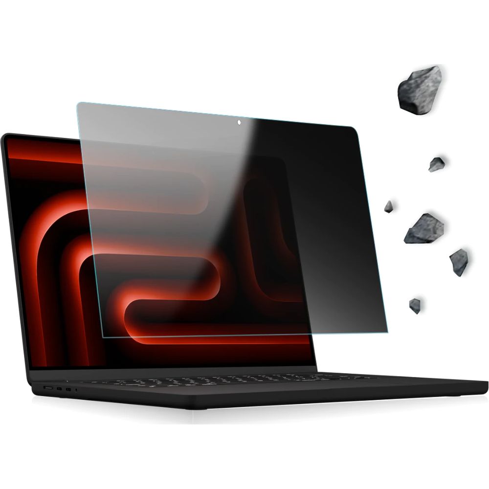 Hybrides Sichtschutzglas für MacBook Air 13.6" M4 2025, Grizz SecretGlass Easy mit Applikator, Matt