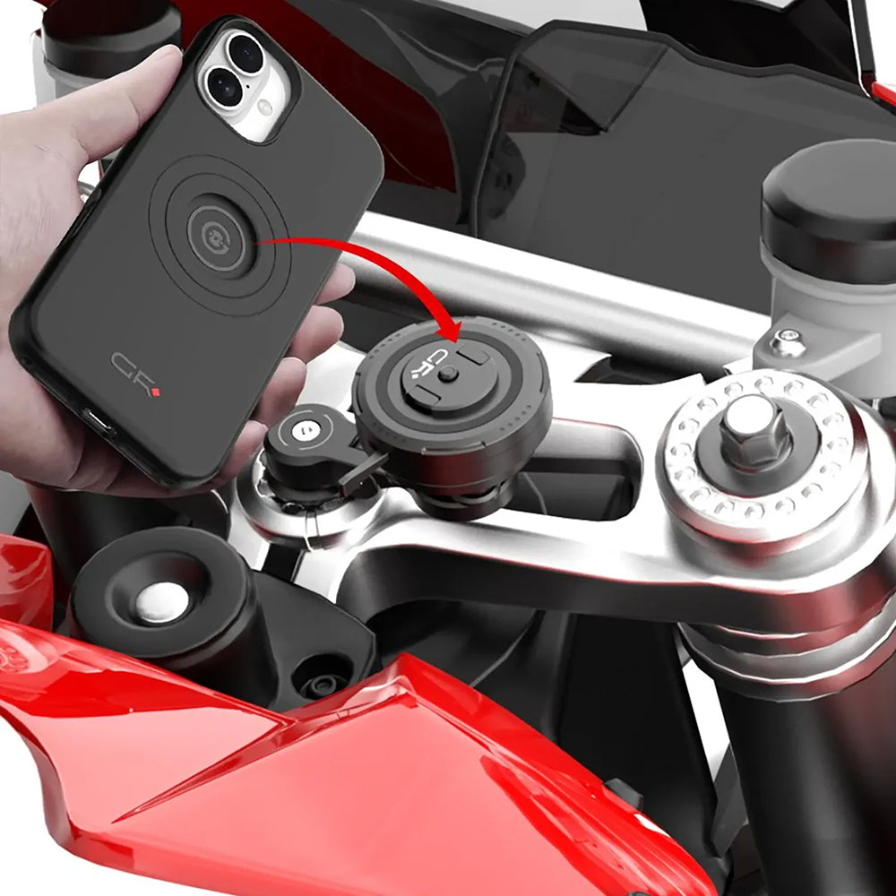 Fahrrad und Motorradhalterung für Smartphone für die Gabel, GRXPLORE GR-MT7, für Quick Mount, Schwarz