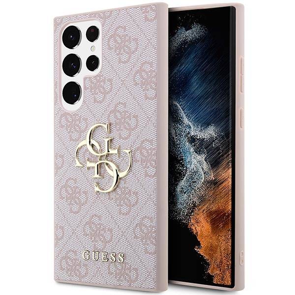 Schutzhülle Guess 4G Big Metal Logo für Galaxy S23 Ultra, Rosa