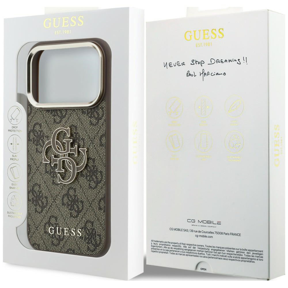 Handyhülle Guess 4G Big Resin Logo für iPhone 17 Pro / 18 Pro, Braun