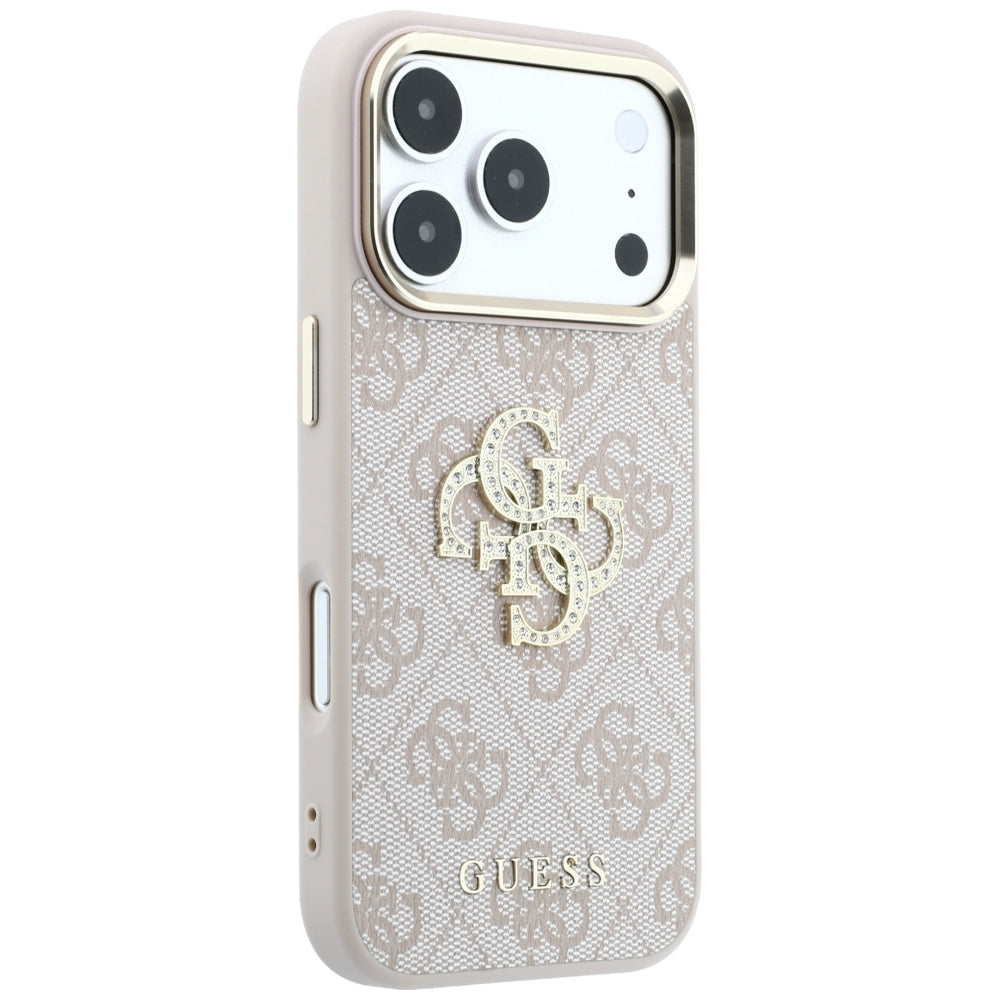 Handyhülle für iPhone 18 Pro Max / 17 Pro Max, Guess 4G Big Strass Logo 4G Classic Logo, Rosa