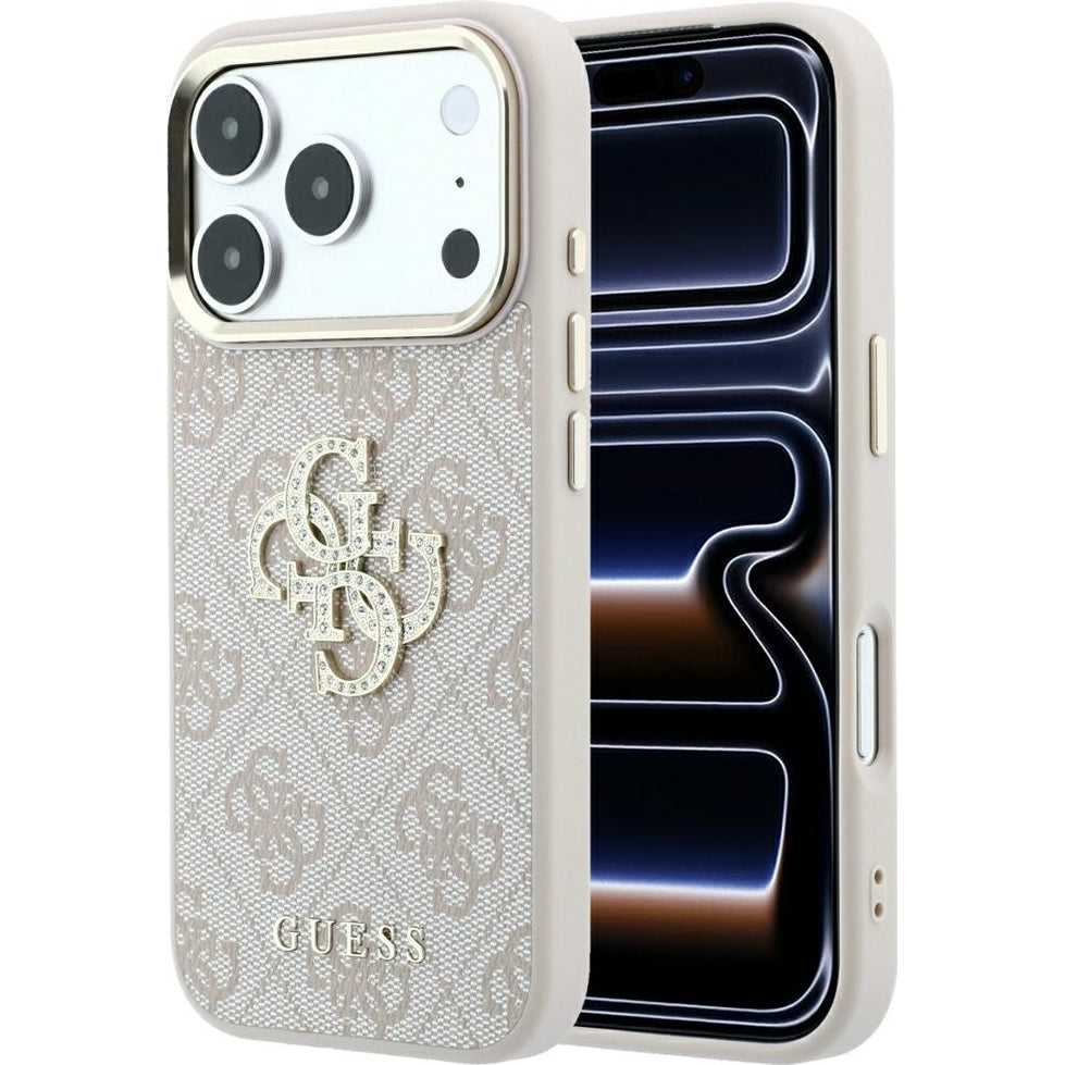 Handyhülle Guess 4G Big Strass Logo 4G Classic 4G Logo für iPhone 18 Pro / 17 Pro, Rosa