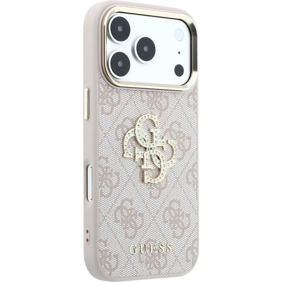 Handyhülle Guess 4G Big Strass Logo 4G Classic 4G Logo für iPhone 18 Pro / 17 Pro, Rosa