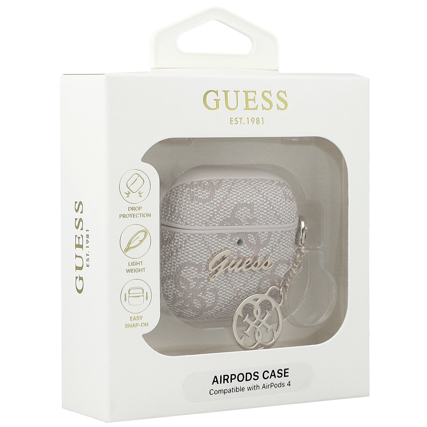 Schutzhülle Guess 4G Charm Collection Case für AirPods 4, Rosa