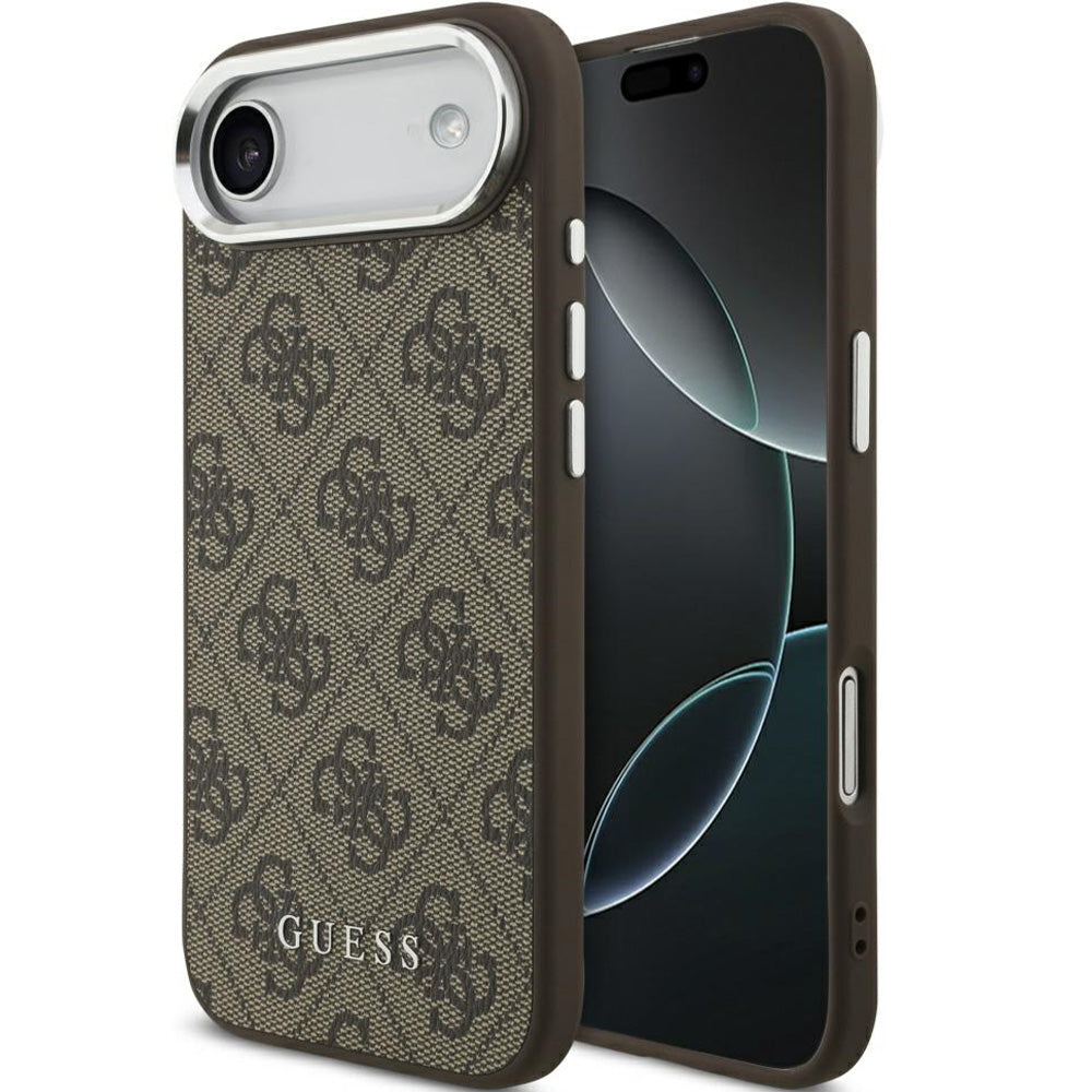 Handyhülle für iPhone Air, Guess Hardcase 4G Classic 4G Logo MagSafe, Braun