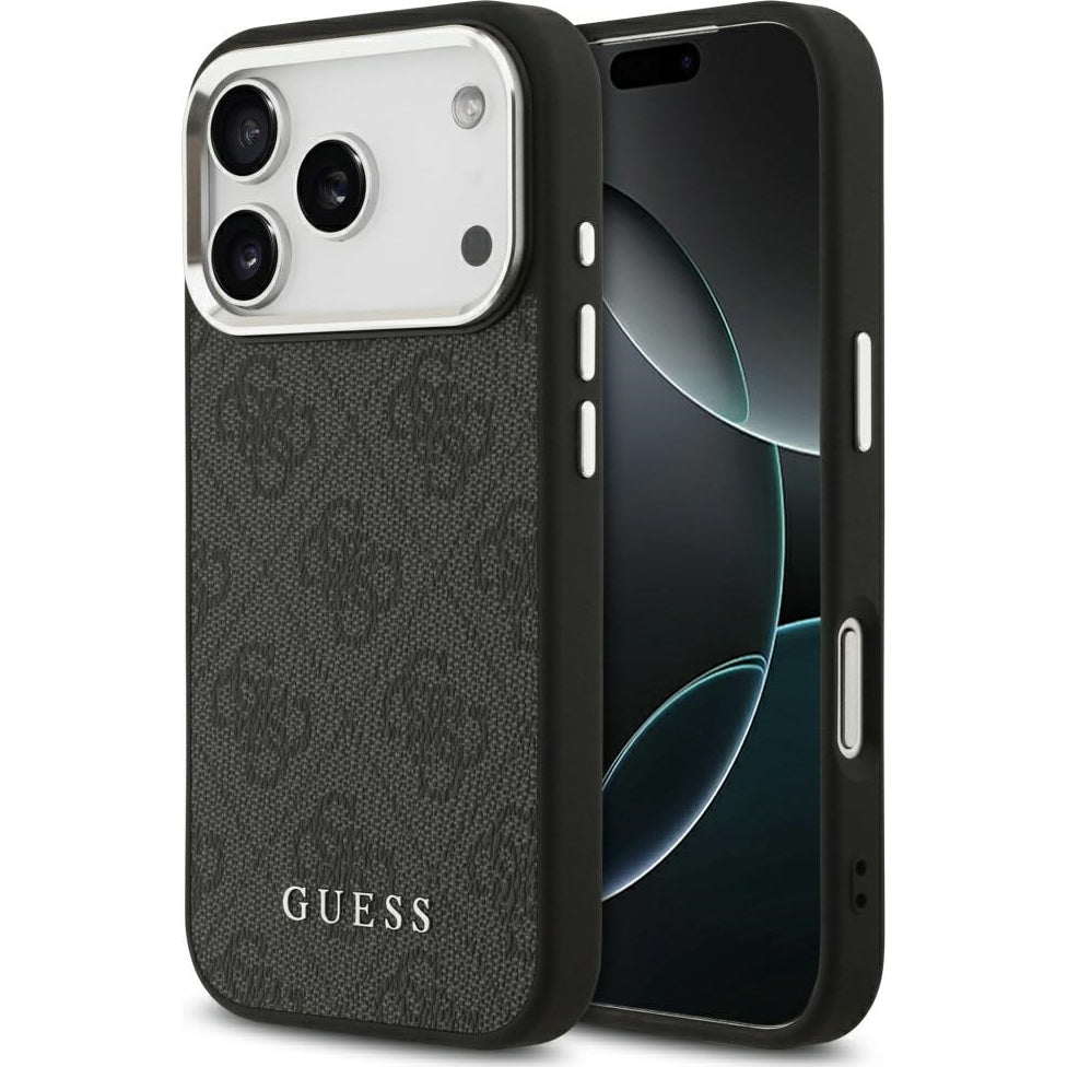 Handyhülle für iPhone 18 Pro / 17 Pro, Guess Hardcase 4G Classic Logo MagSafe, Schwarz