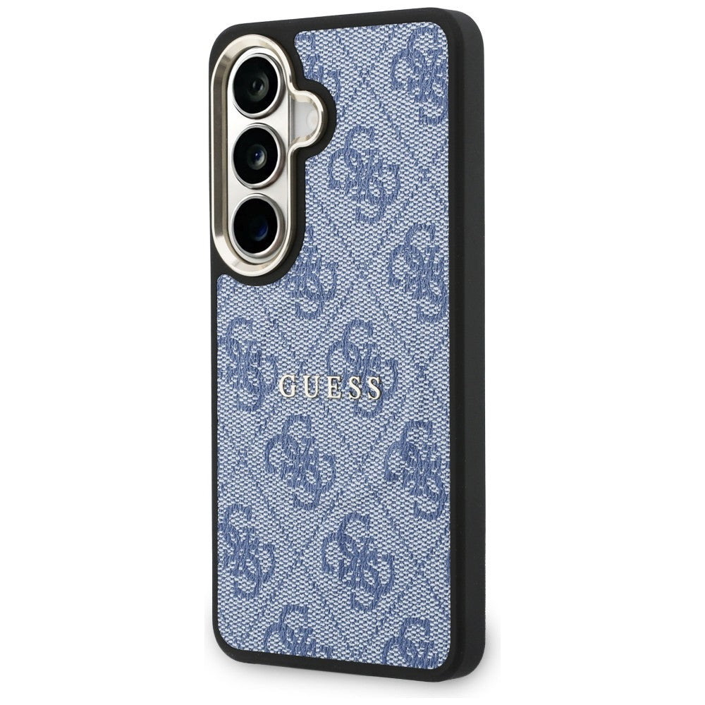 Handyhülle für Galaxy S26, Guess Hardcase Leather Logo MagSafe, Blau mit Classic Logo Guess