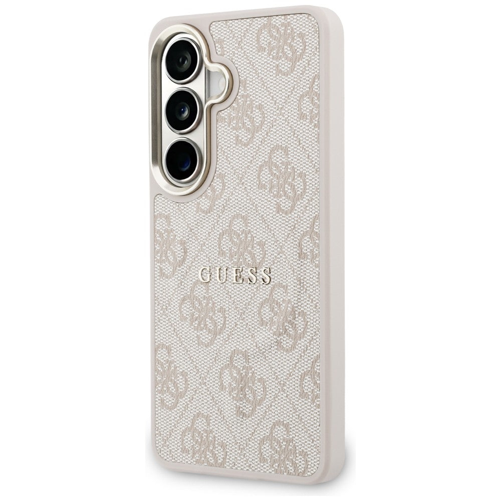 Handyhülle für Galaxy S26, Guess Hardcase Leather Logo MagSafe, Rosa mit Classic Logo Guess
