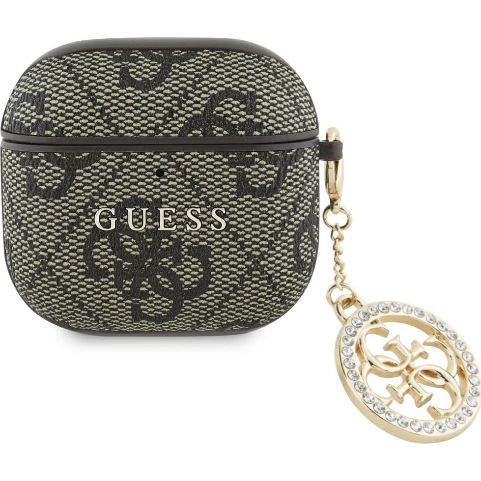 Schutzhülle Guess Strass 4G Charm Case für AirPods 5 / 4, Braun