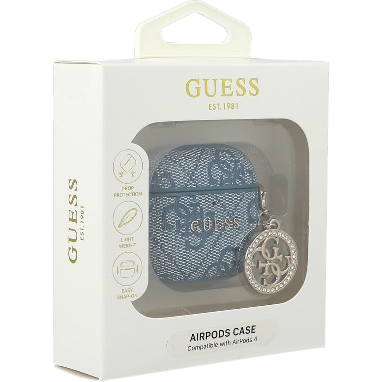 Schutzhülle Guess Strass 4G Charm Case für AirPods 5 / 4, Blau