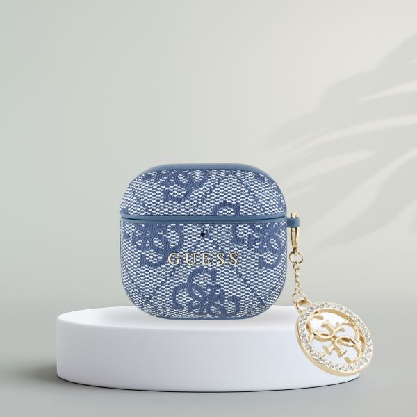 Schutzhülle Guess Strass 4G Charm Case für AirPods 5 / 4, Blau