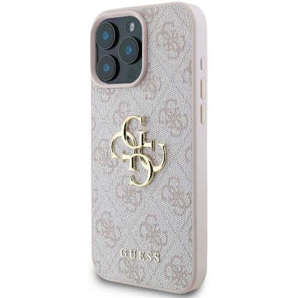 Handyhülle für iPhone 16 Pro Max, Guess Hardcase 4G Big Metal Logo, Rosa