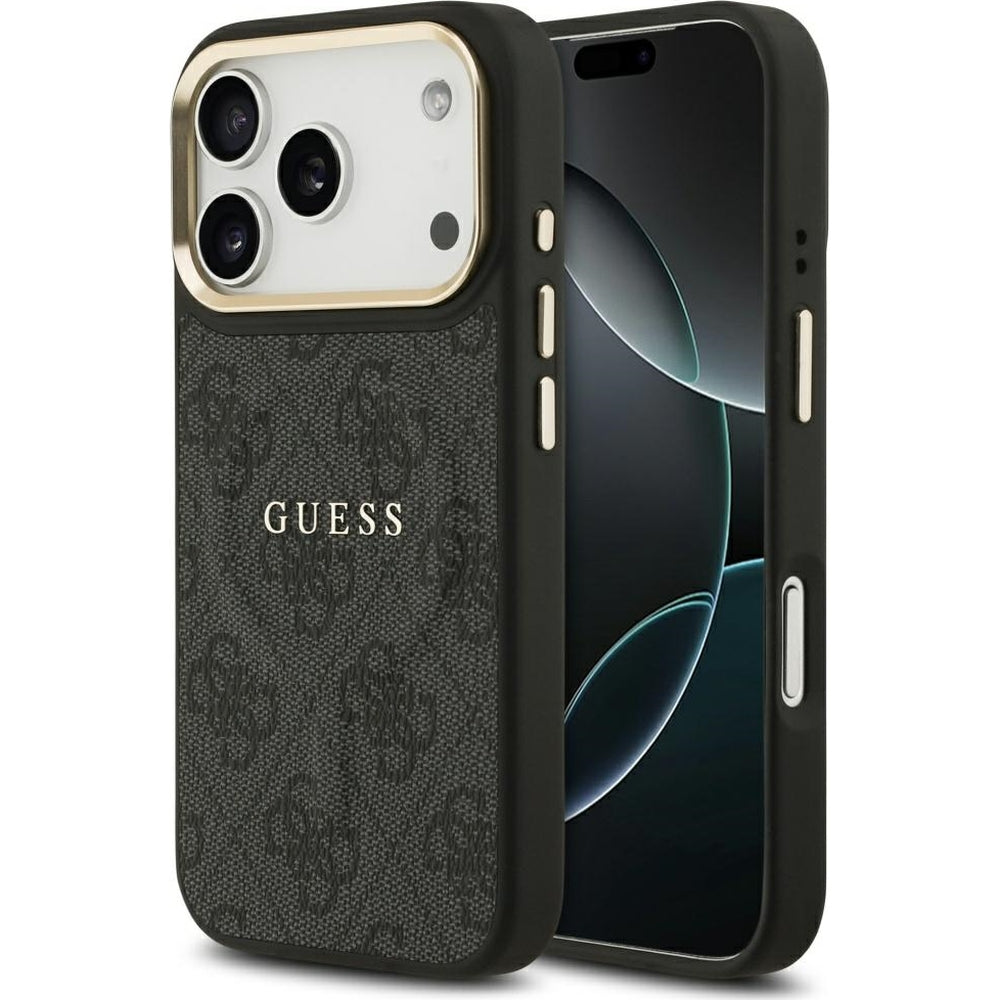 Handyhülle für iPhone 18 Pro / 17 Pro, Guess Hardcase 4G Classic MagSafe, Schwarz