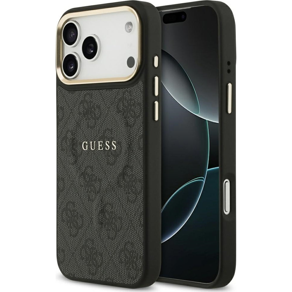 Handyhülle für iPhone 17 Pro Max, Guess Hardcase 4G Classic MagSafe, Schwarz