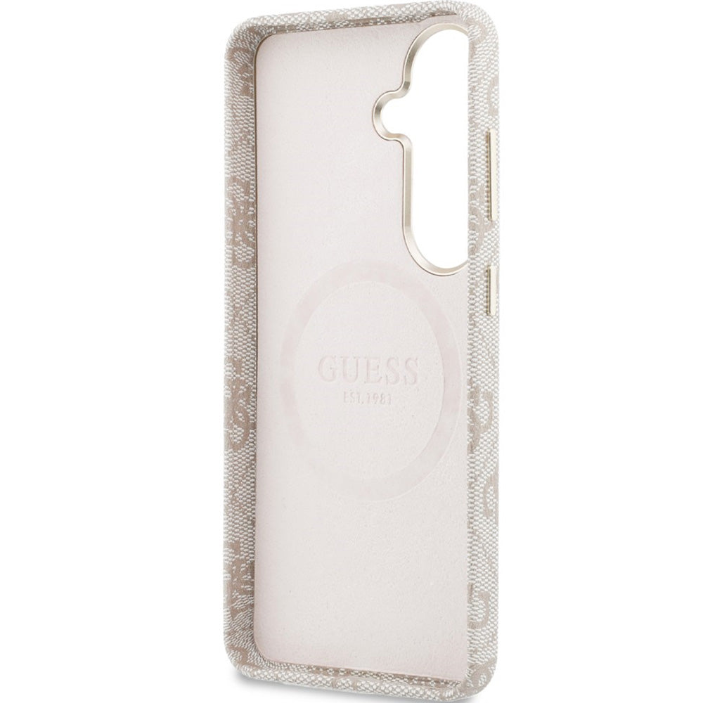 Handyhülle für Galaxy S26, Guess Saffiano Logo MagSafe, Rosa