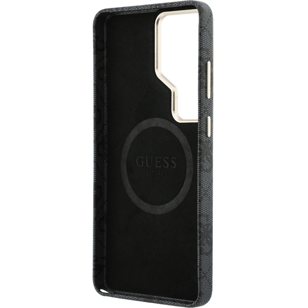 Handyhülle für Galaxy S26 Ultra, Guess Saffiano Logo MagSafe, Schwarz