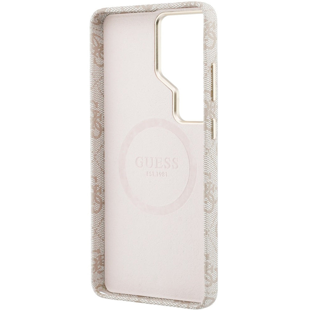 Handyhülle für Galaxy S26 Ultra, Guess Saffiano Logo MagSafe, Rosa
