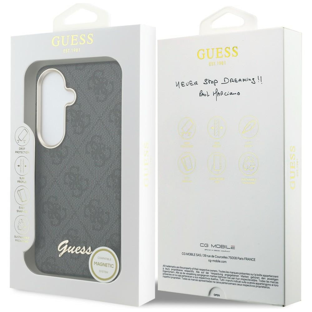 Handyhülle für Galaxy S26, Guess Saffiano Classic Logo MagSafe, Schwarz mit Classic Logo Guess