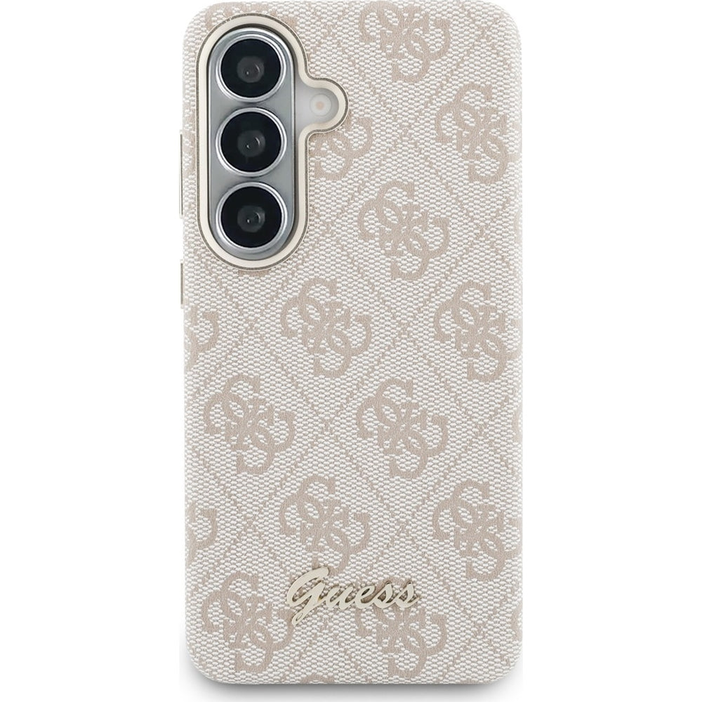 Handyhülle für Galaxy S26, Guess Saffiano Classic Logo MagSafe, Rosa mit Classic Logo Guess