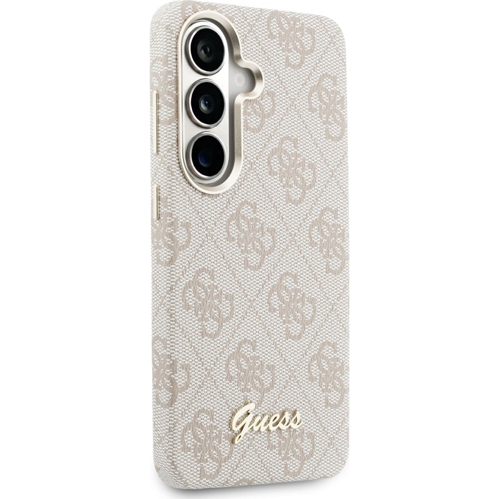 Handyhülle für Galaxy S26, Guess Saffiano Classic Logo MagSafe, Rosa mit Classic Logo Guess