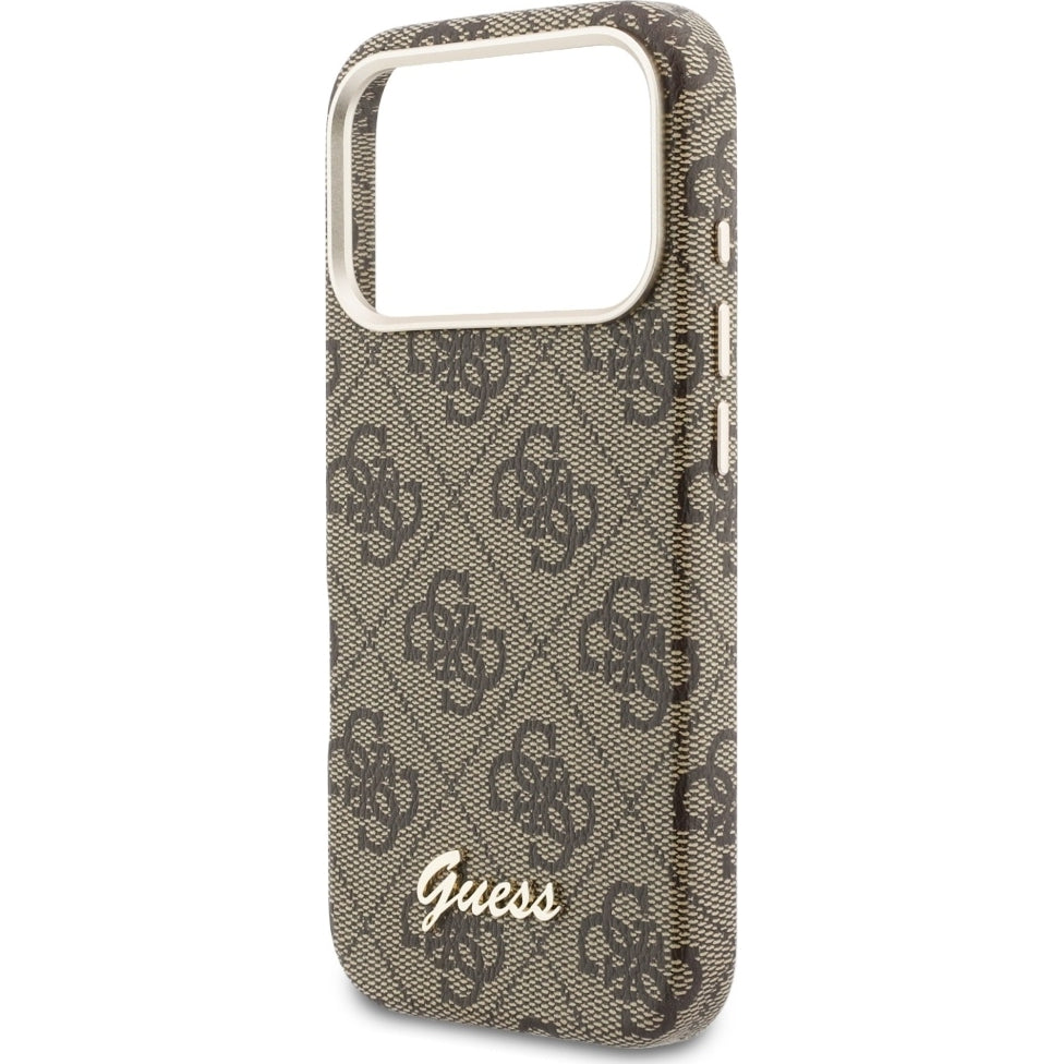 Handyhülle für iPhone 17 Pro Max, Guess Script 4G Logo für MagSafe , Braun