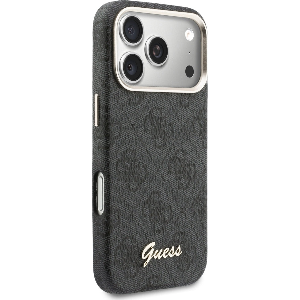 Handyhülle für iPhone 17 Pro Max, Guess Script 4G Logo für MagSafe , Schwarz