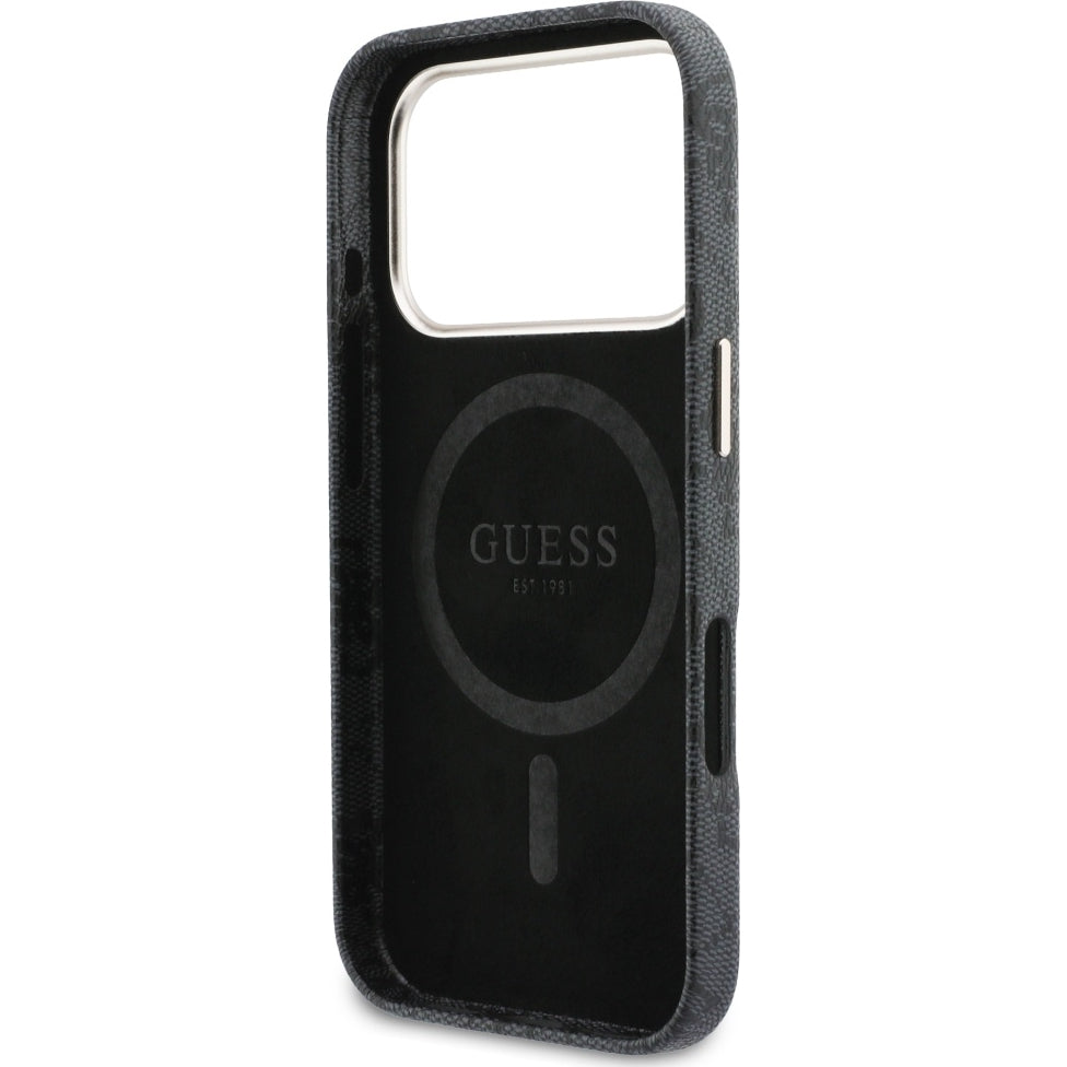 Handyhülle für iPhone 17 Pro Max, Guess Script 4G Logo für MagSafe , Schwarz