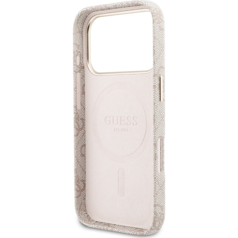 Handyhülle für iPhone 17 Pro Max, Guess Script 4G Logo für MagSafe , Rosa