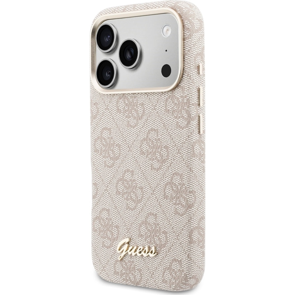 Handyhülle für iPhone 17 Pro, Guess Script 4G Logo für MagSafe , Rosa