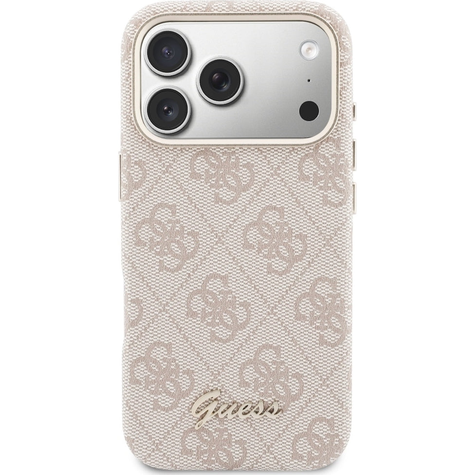 Handyhülle für iPhone 17 Pro, Guess Script 4G Logo für MagSafe , Rosa
