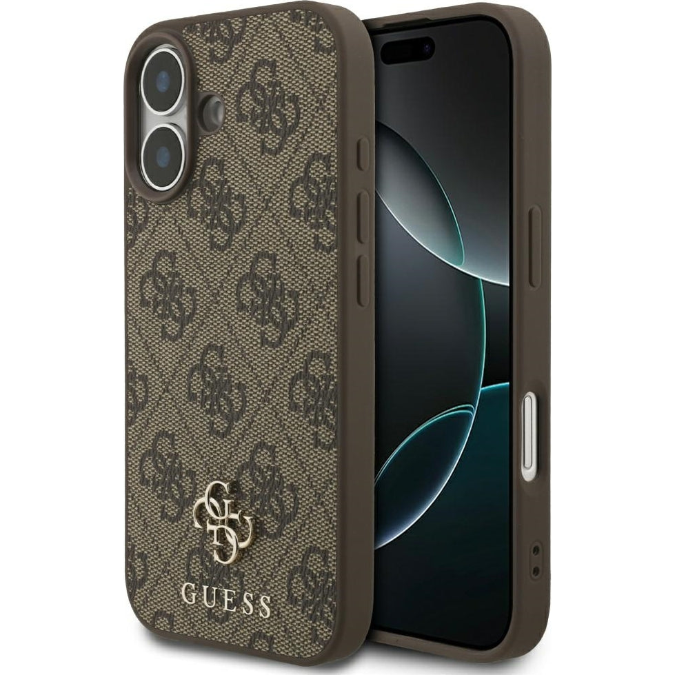 Handyhülle für iPhone 17, Guess Hardcase 4G Small 4G and Classic mit MagSafe, Braun