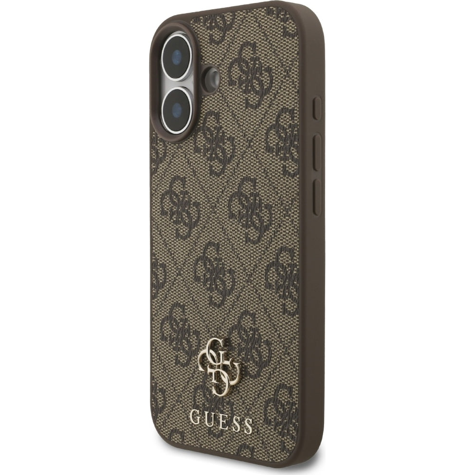 Handyhülle für iPhone 17, Guess Hardcase 4G Small 4G and Classic mit MagSafe, Braun