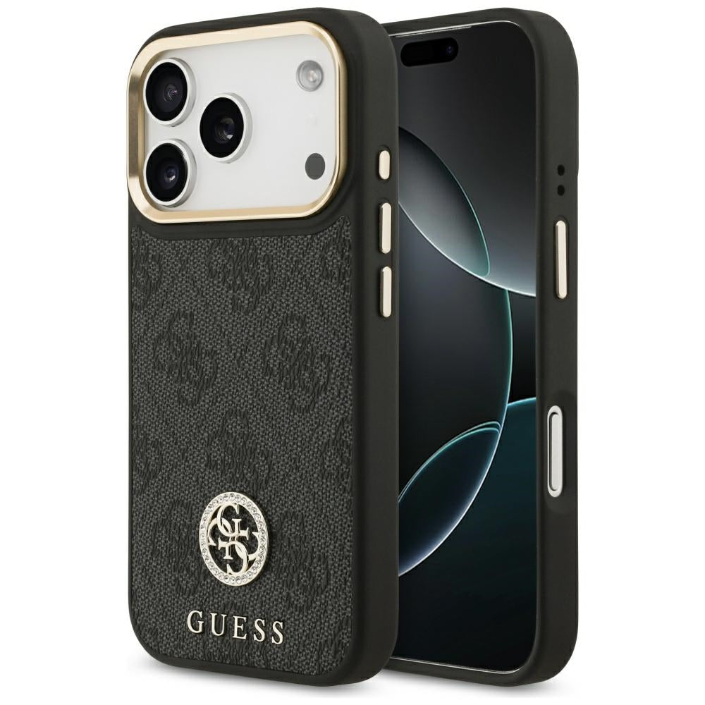 Handyhülle für iPhone 17 Pro, Guess 4G Strass Logo. mit MagSafe, Schwa