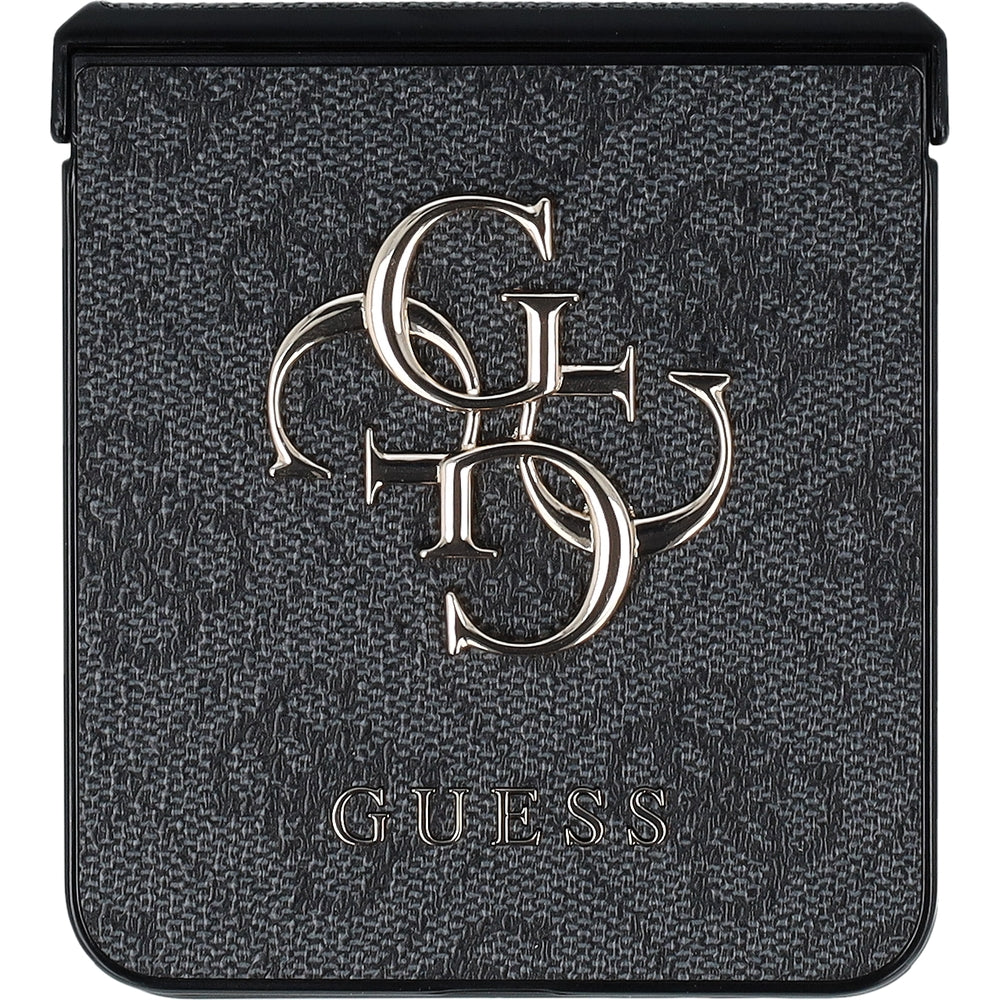 Handyhülle für Galaxy Z Flip7, Guess Hardcase 4G Big 4G Classic Logo, Schwarz mit Goldenen Elementen
